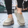 Pánské plátěné mokasíny – lehké prodyšné slip-on boty (Barva Šedá, Velikost 40)