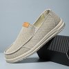 Pánské plátěné mokasíny – lehké prodyšné slip-on boty (Barva Šedá, Velikost 40)