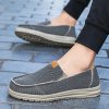 Pánské plátěné mokasíny – lehké prodyšné slip-on boty (Barva Šedá, Velikost 40)