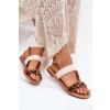 Plné Dámské Sandály S Korálky Panterka  Virona (Velikost 38, Barva Béžová)