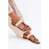 Plné Dámské Sandály S Korálky Panterka  Virona (Velikost 38, Barva Béžová)