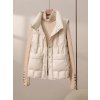 Dlouhý zimní kabát s péřovou výplní a límcem (Barva Béžová, Velikost S)