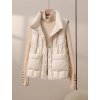 Dlouhý zimní kabát s péřovou výplní a límcem (Barva Béžová, Velikost S)