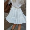 minišaty s volánky a krajkou na šněrování (Barva Bílá, Velikost M)