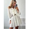 minišaty s volánky a krajkou na šněrování (Barva Bílá, Velikost M)