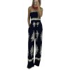 Overal s květinovým potiskem a širokými nohavicemi (Barva Černá, Velikost L)