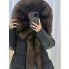 kožešinový kabát s mývalí kapucí (Barva (varianta) No fur only black, Velikost S)