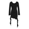 mini šaty s dlouhým rukávem – přiléhavý klubový styl (Barva Černá, Velikost M)
