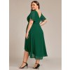 Svatební šaty pro hosty z plisovaného šifonu (Barva Tmavě zelená, Velikost S)