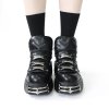 Dámské boty na platformě s robustní metalickou podrážkou (Barva Grafitová, Velikost 39)