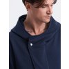 Pánská dlouhá mikina s asymetrickým zapínáním HAGA - B668 (Velikost XL, Barva Tmavě modrá)