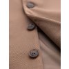 Přiléhavá elegantní pánská vesta s elastanem a klopami - V1 OM-BLZV-0145 (Velikost S, Barva Hnědá)