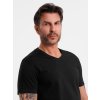 Pánské klasické bavlněné tričko BASIC s kulatým výstřihem - V1 OM-TSBS-0237 (Velikost S, Barva Černá)