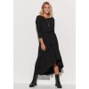 Pletené maxi šaty s gumou a volány  M573 (Barva Černá, Velikost S/M)