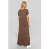 Viskózové maxi šaty M828 (Barva Béžová, Velikost S/M)