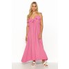 Dlouhé oversize šaty s tenkými ramínky M834 (Barva Růžová, Velikost ONE SIZE)