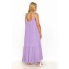 Dlouhé, volné šaty se zavazovacími ramínky M836 (Barva Světle růžová, Velikost ONE SIZE)