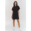 BASIC šaty s krátkým rukávem  M875 (Barva Černá, Velikost S/M)