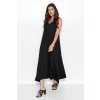 Dlouhé šaty bez rukávů NU384 (Barva Černá, Velikost S/M)