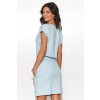 Krátké bavlněné šaty s pasem NU427 (Barva Světle modrá, Velikost S/M)