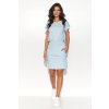 Krátké bavlněné šaty s pasem NU427 (Barva Světle modrá, Velikost S/M)