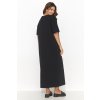 Bavlněné oversize maxi šaty s rozparkem NU466 (Barva Černá, Velikost S/M)