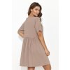 Volné krátké šaty z lehkého úpletu NU470 (Barva Čokoládová, Velikost S/M)
