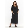 Volné dlouhé šaty s kapsami NU473 (Barva Černá, Velikost S/M)