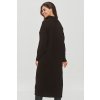 Pletené midi šaty s rolákem S154 MAKADAMIA (Barva Černá, Velikost ONE SIZE)