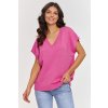 Svetrová vesta s výstřihem do V S157 (Barva Růžová, Velikost ONE SIZE)