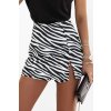 Souprava oblek sako + sukně zvířecí vzor zebra Maylee (Velikost XS, Barva Černá)