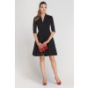 Rozšířené šaty s výstřihem SUK147 (Velikost S, Barva Černá)