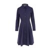 Rozšířené šaty s límečkem SUK151 (Velikost S, Barva Tmavě modrá)