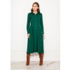 Dlouhé košilové šaty s druky SUK190 (Velikost S, Barva Zelená)