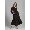 Maxi šaty na knoflíky s límečkem SUK204 (Velikost XS/S, Barva (varianta) Černá)