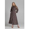 Maxi šaty na knoflíky s límečkem SUK204 (Velikost XS/S, Barva (varianta) Černá)