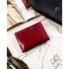 Malá dámská peněženka z pravé kůže s RFID systémem (Barva Červená)