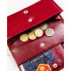 Velká kožená dámská peněženka s RFID systémem (Barva Červená)
