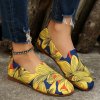 Dámské plátěné mokasíny s potiskem (Barva Žlutá, Velikost 42)