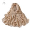 Jednobarevný viskózový šátek – lehký, široký lem, stylový (Barva (varianta) 7 Khaki)
