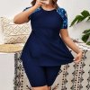 Dvoudílné plavky plus size – sportovní a elegantní (Barva Černá, Velikost XL)