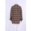 Dámská kostkovaná volná košile s dlouhým rukávem (Barva (varianta) Hnědá, Velikost L)
