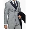 Slim pánský oblek s dvouřadým sakem – svatba a business (Barva (varianta) Šedá, Velikost 5XL)