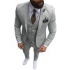 Slim fit formální trojdílný oblek s vestou a sakem (Barva (varianta) Šedá, Velikost 3XL)