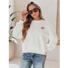 Dámská mikina oversize s výšivkou srdíčko MONLOVE  BY1507 (Velikost ONE SIZE, Barva Bílá)