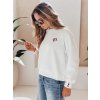 Dámská mikina oversize s výšivkou srdíčko MONLOVE  BY1507 (Velikost ONE SIZE, Barva Bílá)
