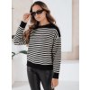 dámský svetr s pruhy ELVARA  MY2524 (Velikost S/M, Barva Černá)