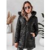 Prošívaná dámská zimní bunda s kapucí TY5089 (Velikost S, Barva Černá)