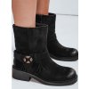 Dámské kotníkové boty semišové  ZY1097 (Velikost 38, Barva Černá)