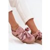 Dámské tenisky s semišovou mašlí  Ashlyn (Velikost 39, Barva Růžová)